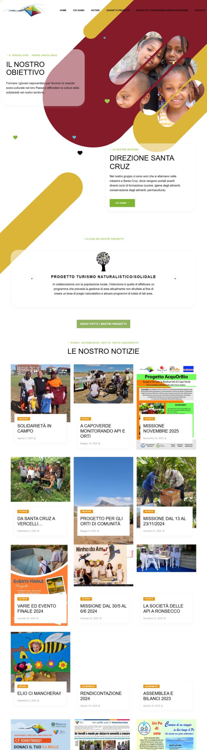 Home page del sito Il Vercellese verso Santa Cruz