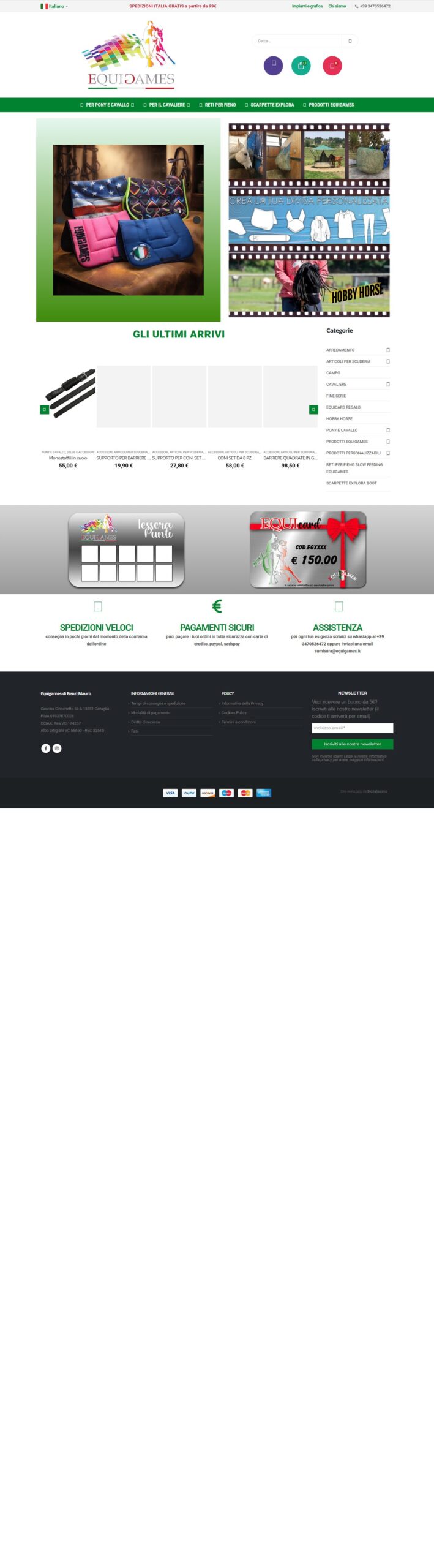 Home page del sito Equigames