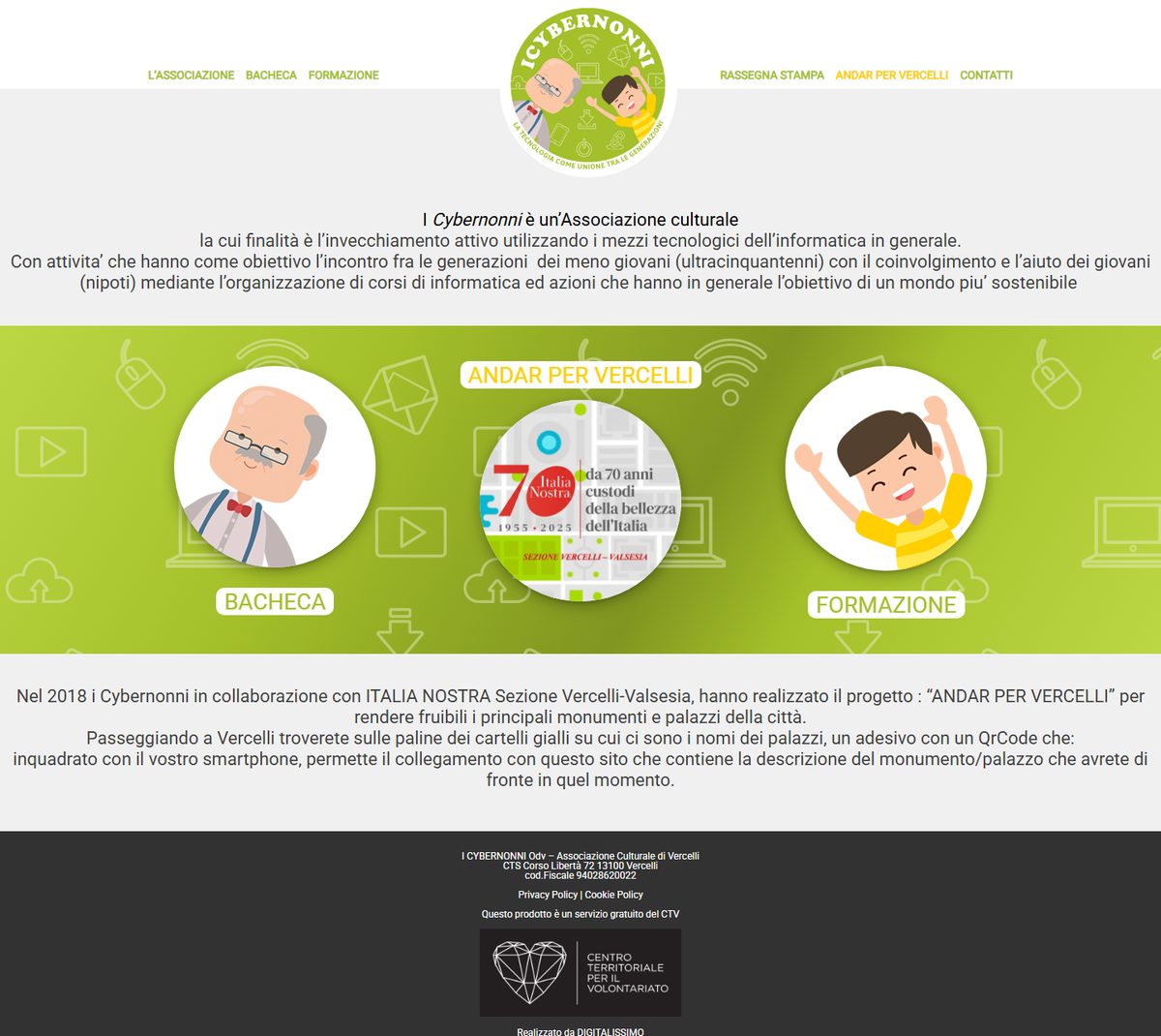 Home page del sito ICyberNonni