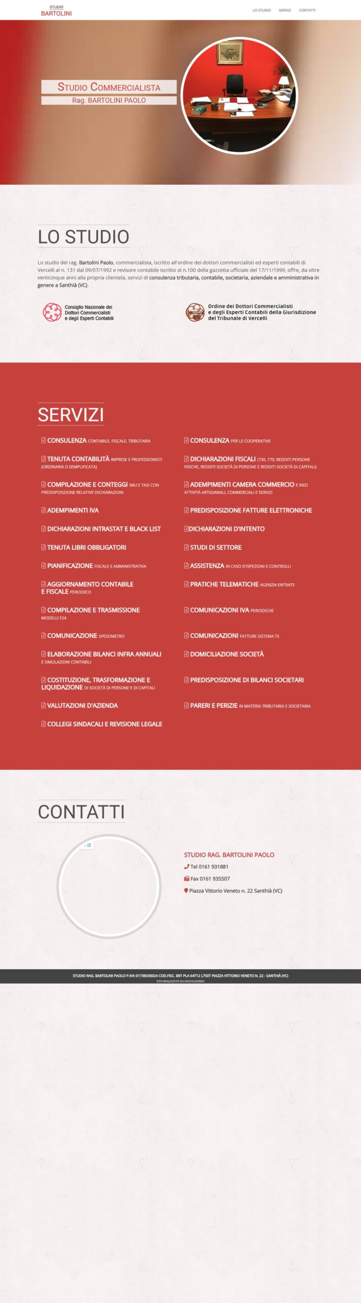 Home page del sito Studio Bartolini e Studio Associato Cassaro Bartolini