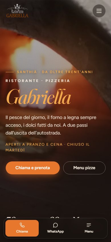 Il sito Gabriella da smartphone